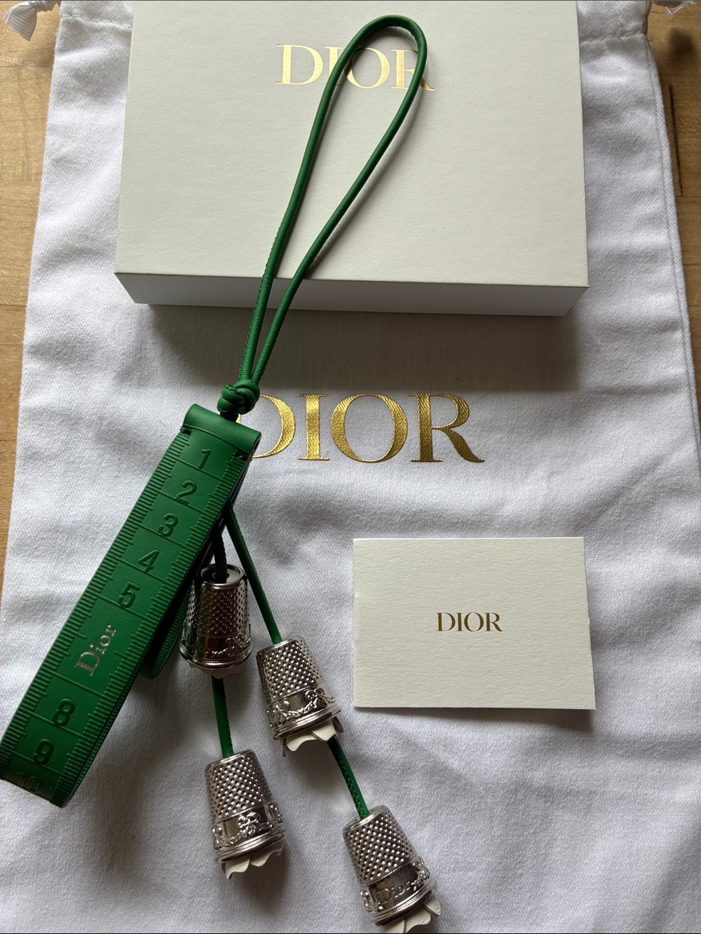 Dior Jonathan Anderson Lily of the Valley Thimble Sewing Bag Charm!